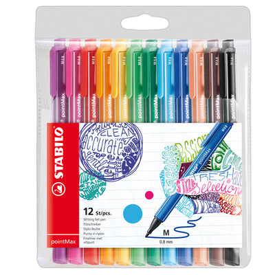Astuccio 12 Pennarelli Point Max Punta 0,8Mm Colori Assortiti Stabilo