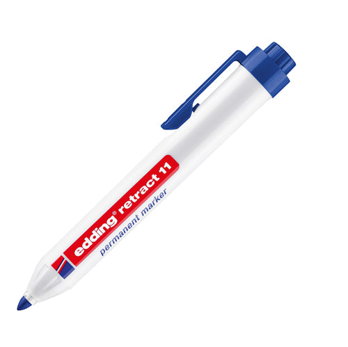Marcatore Permanente 11 Retract Punta Conica Blu Edding