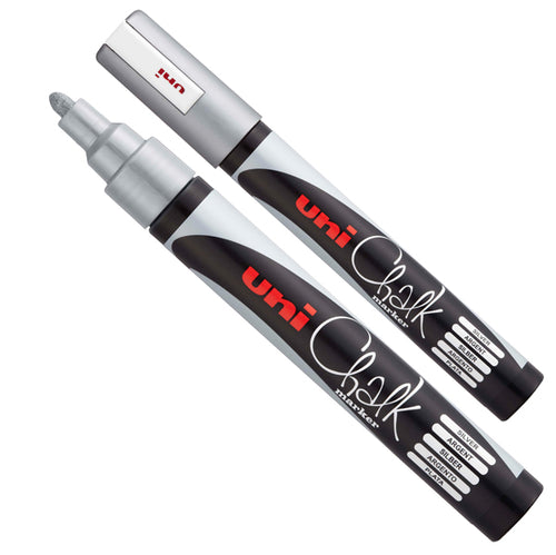 Marcatore A Gesso Liquido Uni Chalk P.Tonda Argento Uni Mitsubishi