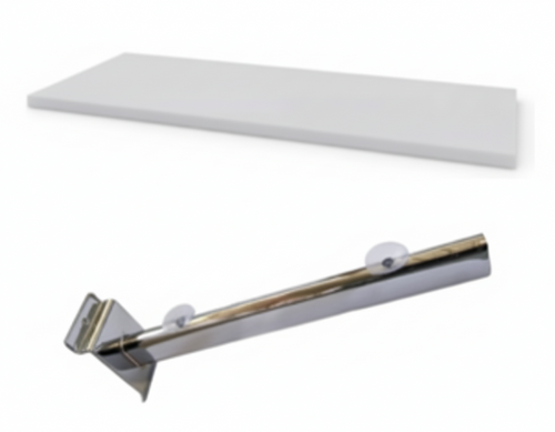 Piano in nobilitato per pannello dogato cm. 90x45 color argento