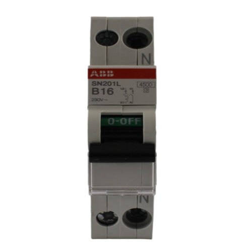 Interruttore magnetotermico 1+NP 4,5 kA curva B 16A ABB
