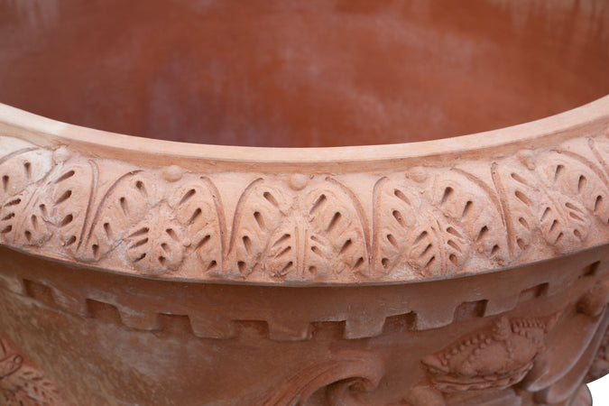 Biscottini Vaso Toscano invecchiato in terracotta toscana 100% Made in Italy interamente Lavorata a Mano L96xPR96xH74 cm