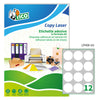Etichetta Adesiva Lp4W Bianca 100Fg A4 Tonda D60Mm (12Et/Fg Laser Tico
