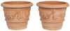 Biscottini Set 2 Vasi Cesta Cestina Terracotta 100% Made in Italy interamente Lavorata a Mano Vaso da Fiori L30XPR30XH25 CM