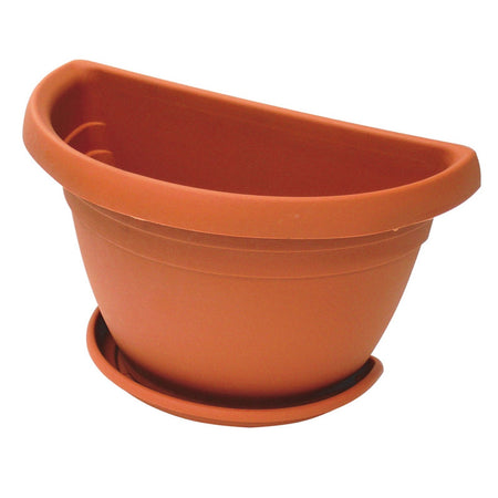 Vaso da muro con sottovaso "Gerla 30 cm" in plastica da esterno e giardino per piante e fiori