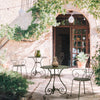 Tavolino tondo Etienne colorato in acciaio da giardino e bar per esterno