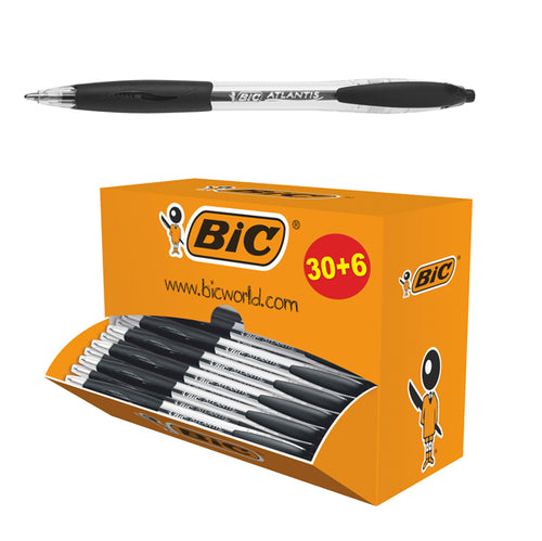 Value Pack 30+6 Penne Sfera Scatto Atlantis Nero 1.0Mm Bic