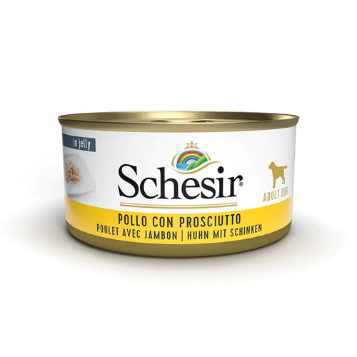 Schesir Jelly Adult Pollo con Prosciutto Scatoletta per Cani Adulti 150gr