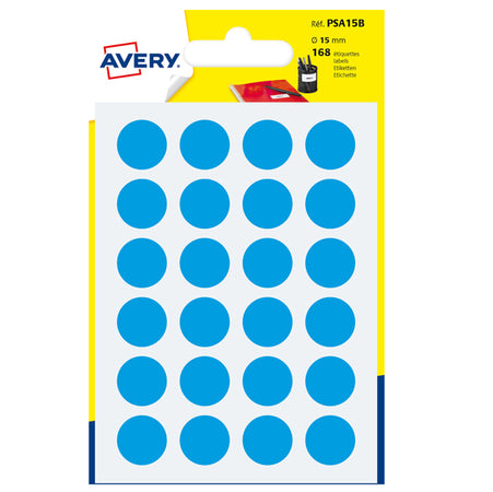 Blister 168 Etichetta Adesiva Tonda Psa Blu D15Mm Avery