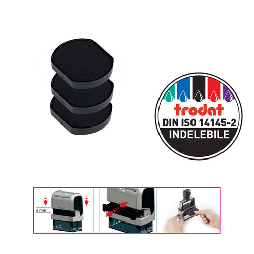 Blister Da 3 Tamponi 6/4630 Nero Trodat