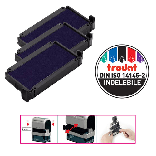 Blister Da 3 Tamponi 6/4910 Blu Trodat