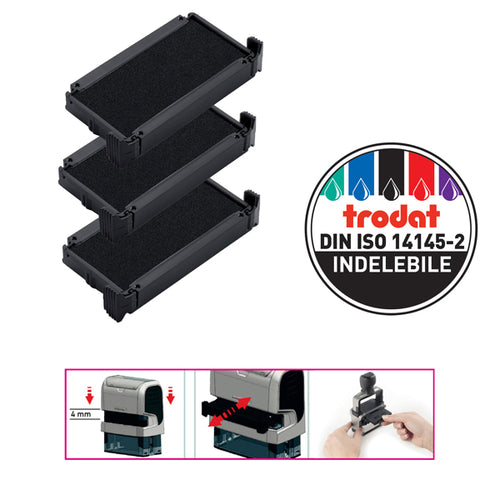 Blister Da 3 Tamponi 6/4911 Nero Trodat