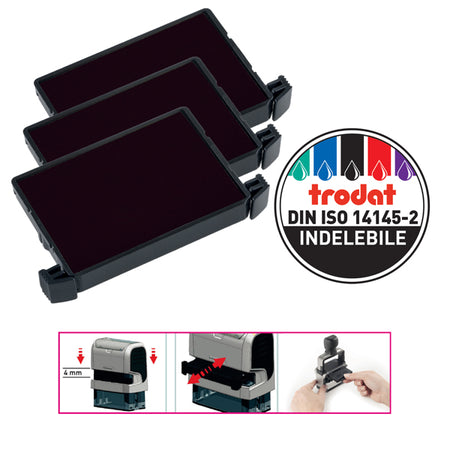 Blister Da 3 Tamponi 6/4750 Nero Trodat
