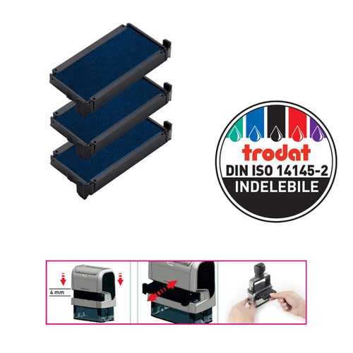 Blister Da 3 Tamponi 6/4912 Blu Trodat