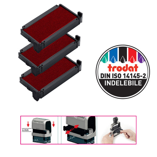 Blister Da 3 Tamponi 6/4911 Rosso Trodat