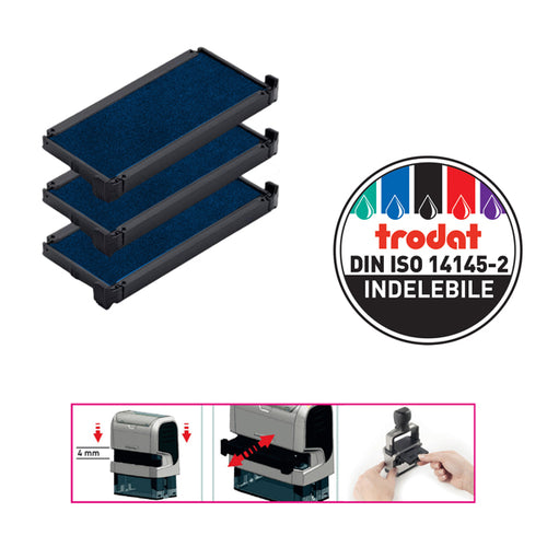 Blister Da 3 Tamponi 6/4915 Blu Trodat
