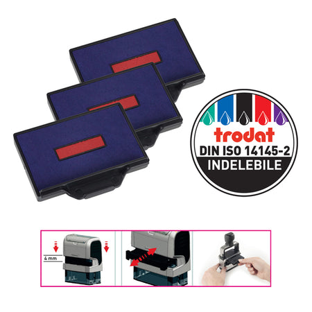 Blister Da 3 Tamponi 6/56-2 Rosso-Blu Trodat