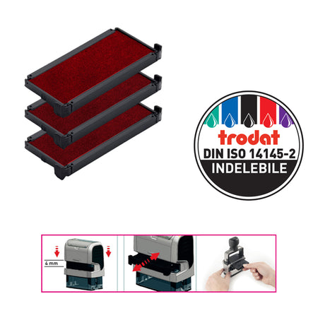 Blister Da 3 Tamponi 6/4915 Rosso Trodat