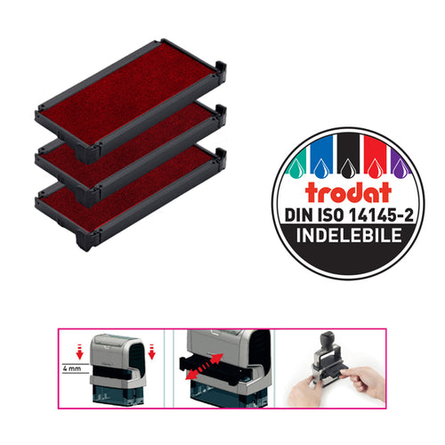 Blister Da 3 Tamponi 6/4915 Rosso Trodat