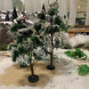 Alberelli di Natale innevati e glitter decorazione per presepe natalizio, set di 3 pezzi