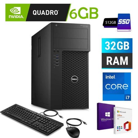 WORKSTATION RICONDIZIONATA DELL PRECISION 3620 I7-6700 RAM 32GB SSD 512GB NVIDIA QUADRO RTX3050 WIN 10 PRO + OFFICE 2021