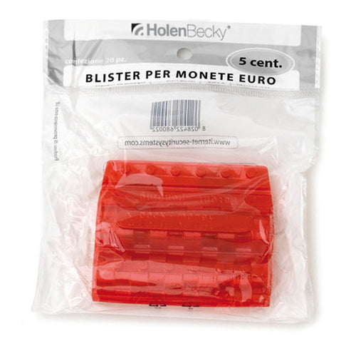 Blister 20 Portamonete In Pvc 5Cent Rosso