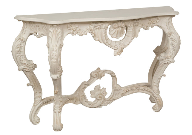 Biscottini Consolle Biscottini Legno Bianco Anticato 135x37x80 Mobile Made Italy FINITURA