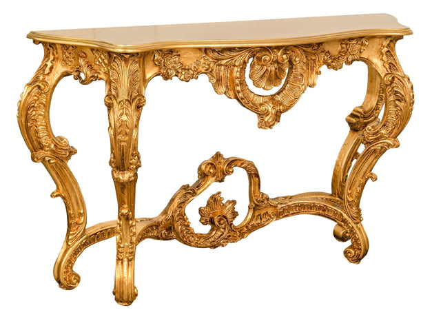 Biscottini CONSOLLE IN LEGNO FINITURA FOGLIA ORO ANTICATO MADE IN ITALY dimensioni