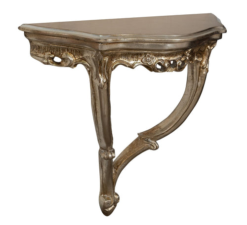 Biscottini CONSOLLE IN LEGNO FINITURA FOGLIA ARGENTO ANTICATO MADE IN ITALY dimensioni