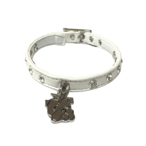 Collarino bianco per cani in Ecopelle e Swarovski Pet Follie