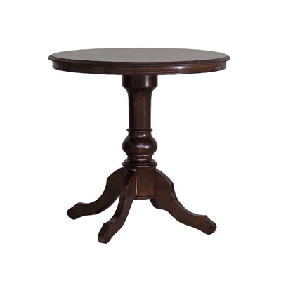MOBILI 2G - Tavolo tavolino rotondo classico legno tinta noce 80x80x78