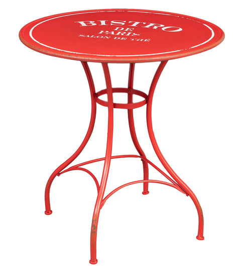 Biscottini Tavolo Bistro de Paris in ferro finitura rosso anticata L72xPR72xH75 cm