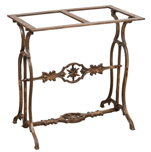 Biscottini Base Tavolo Ghisa Anticata Biscottini 71x43x71 Robusta Stabile Fatta Mano