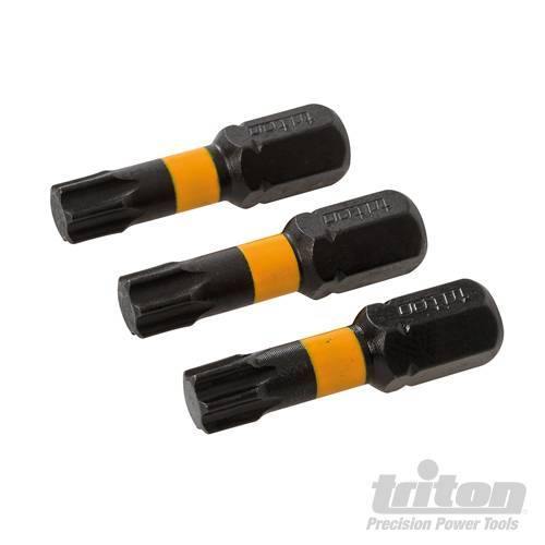 3 pz Punte inserti S2 ad impatto a taglio per cacciavite avvitatori in acciaio Triton