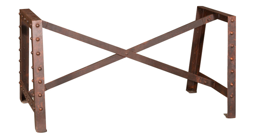 Biscottini Base Tavolo Biscottini Ferro Battuto Artigianale Robusta 146x75x72 per Piani