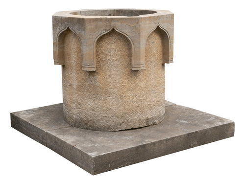 Biscottini Biscottini Pozzo in Pietra con Base 120x120x90 da Giardino Arredo Esterno Unico