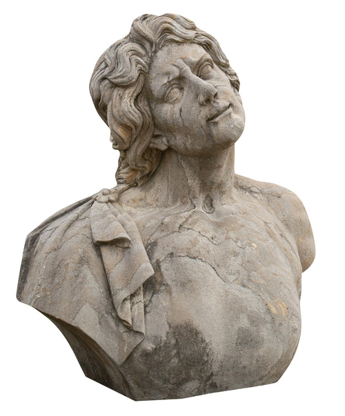 Biscottini Busto uomo in pietra L78xPR35xH80 cm realizzato completamente mano Offerta