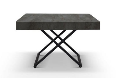 MOBILI 2G - Tavolo tavolino trasformabile salvaspazio moderno ossidato 120x80