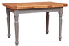 Biscottini Tavolo Country allungabile in legno massello di tiglio struttura grigio anticato piano naturale L120xPR80xH80 cm. Made in Italy
