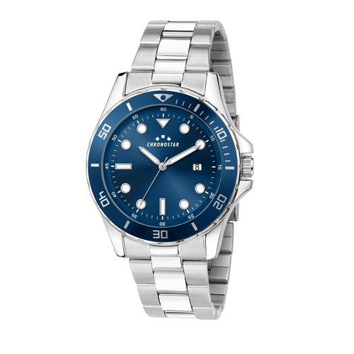 Orologio CHRONOSTAR uomo Captain datario acciaio / blu
