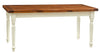 Biscottini Tavolo allungabile Country in legno massello di tiglio struttura bianca anticata piano noce Made in Italy