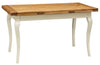 Biscottini Tavolo allungabile Country legno massello di tiglio struttura bianca anticata piano naturale Made in Italy