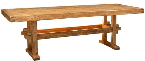 Biscottini TAVOLO RUSTICO IN LEGNO MASSELLO DI TIGLIO FINITURA NATURALE rettangolare