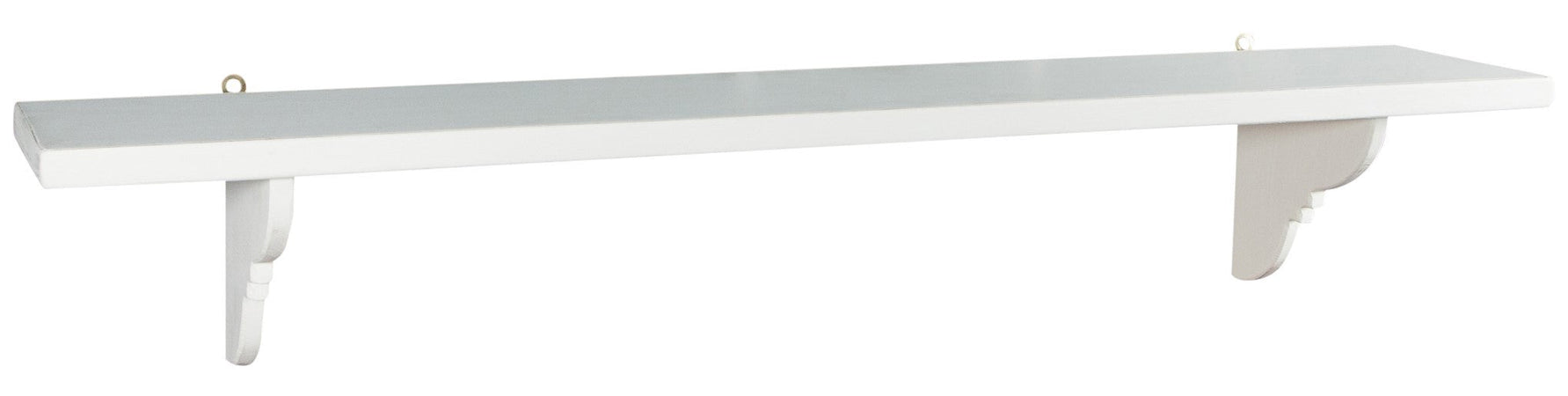 Biscottini Mensola da parete in legno massello di tiglio finitura bianca 120x22x22 cm Made in Italy