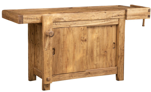 Biscottini Bancone Lavoro Country Legno Massello Tiglio 184x74x92 Naturale Biscottini