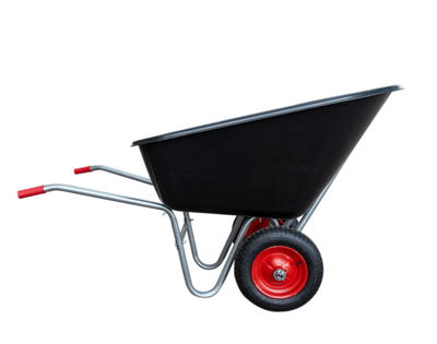 Carriola con vasca in plastica da 160 kg e due ruote da 3.8