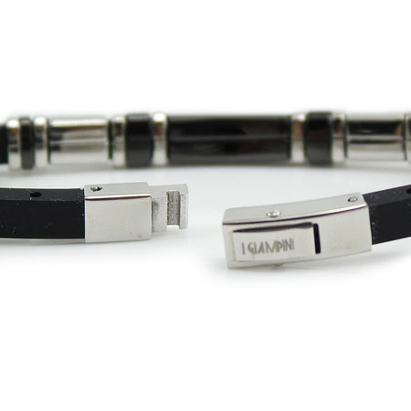 Bracciale Unisex in Gomma e Acciaio con Incisione Quattro Mori - I Giampini