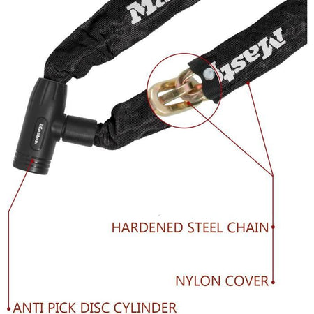 Catena antifurto per bici - MASTER LOCK - Lunghezza 90 cm - Acciaio cementato resistente al taglio e alla sega