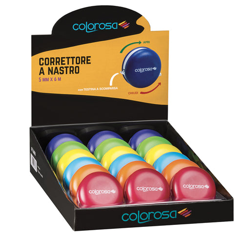 Espositore 18 Nastri Correttore 5Mmx6Mt Colorosa Riplast