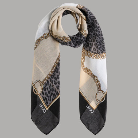 Liu Jo foulard animalier nero 120X12 2F5074T0300-22222